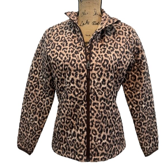 Lands End Animal Print Mob Wife Primaloft Quilted Jacket Size XS - Picture 9 of 11